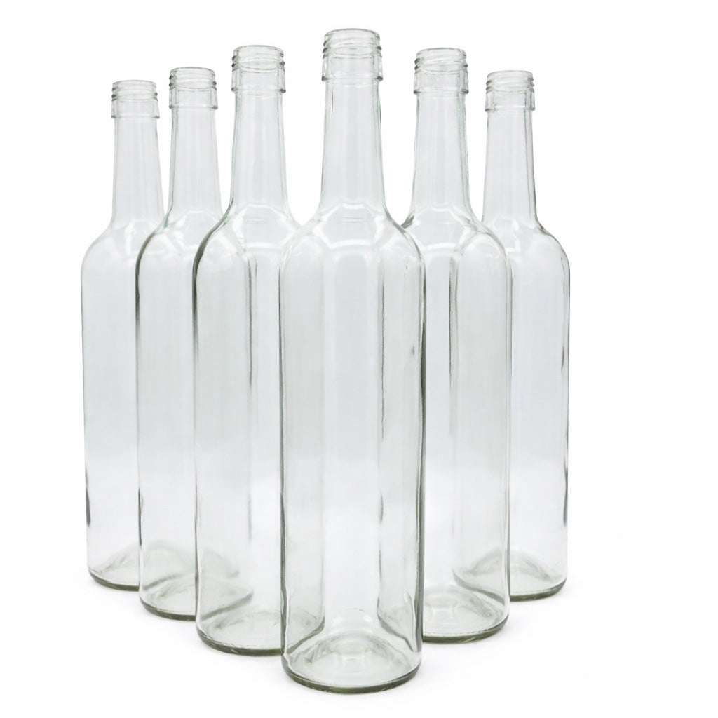 750ml Bordeaux Screw Cap Wine Bottles – Pack of 12 Clear