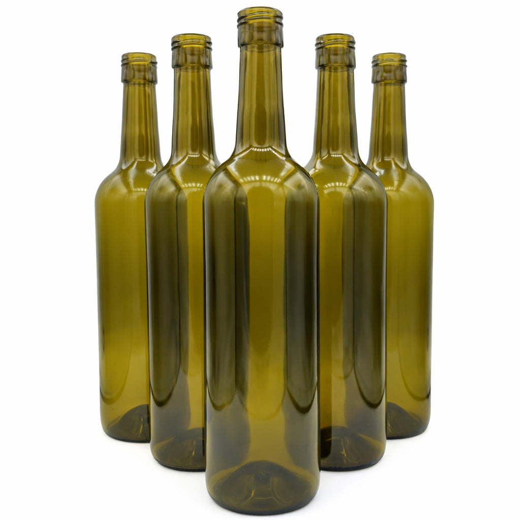 750ml Bordeaux Screw Cap Wine Bottles – Pack of 12 (Green or Clear) – V&A  CRAFT