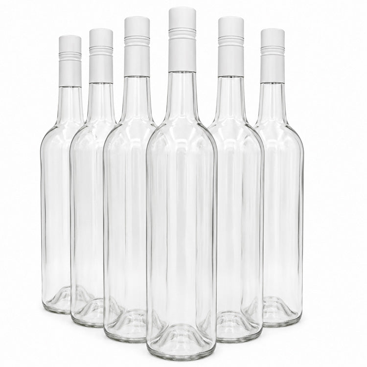 750ml Bordeaux Screw Cap Wine Bottles – Pack of 12 (Green or Clear)