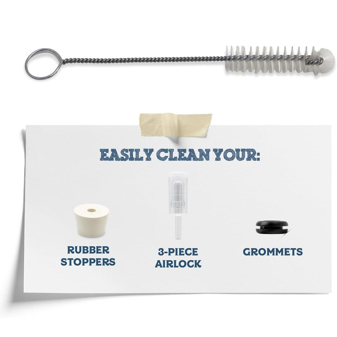 Airlock Cleaning Brush for Winemaking Applications