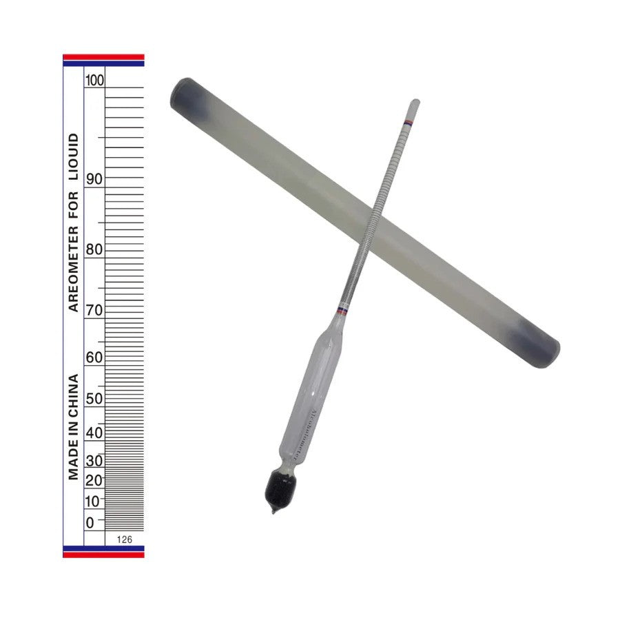 Proof & Tralle Alcohol Hydrometer – 0–100% Alcoholmeter for Distilled Spirits