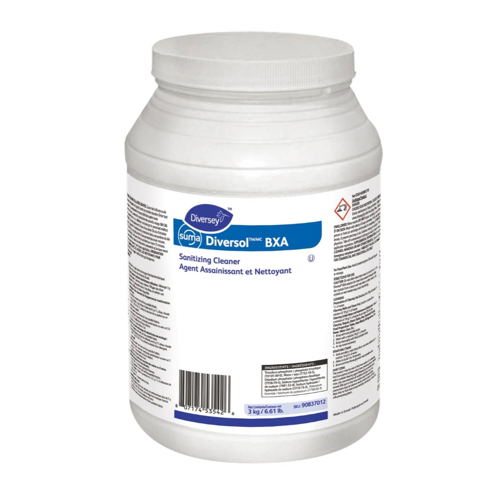 Diversey Suma Diversol BXA Multipurpose Powder Cleaner & Sanitizer (Equivalent to B-Brite, SparkleBrite & Chloroclean) – Food Safe Destainer for Kitchens & Food Processing, Pink, 3kg