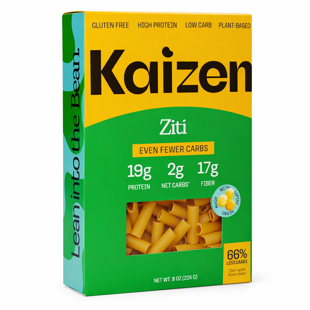 Kaizen Pasta – High Protein Low Carb Gluten-Free Keto-Friendly Plant-Based Pasta (2–6g Net Carbs, 8 oz)