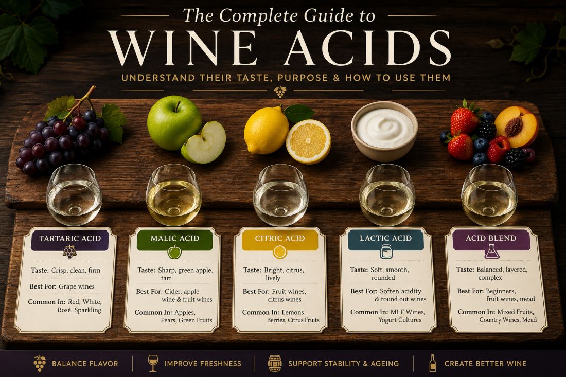 The Complete Guide to Wine Acids - Understand their Taste Purpose and How To Use Them