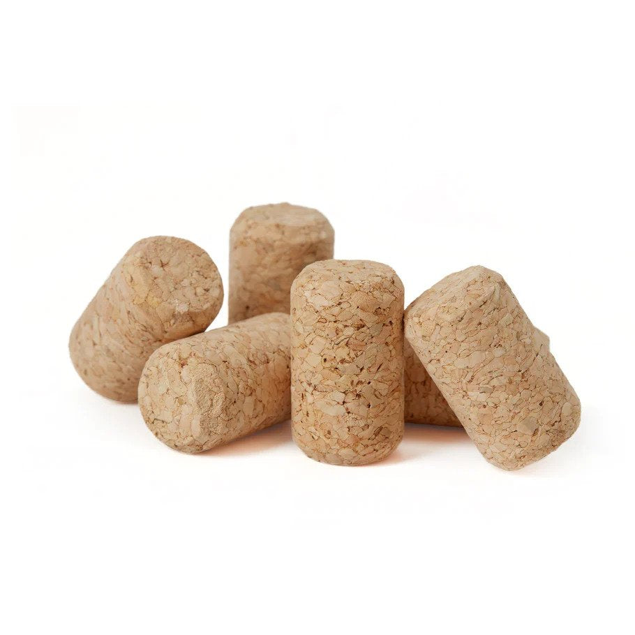 Individual Corks Wine Corks #8 – Short Agglomerated Natural Closures for Bottling, Comp ...