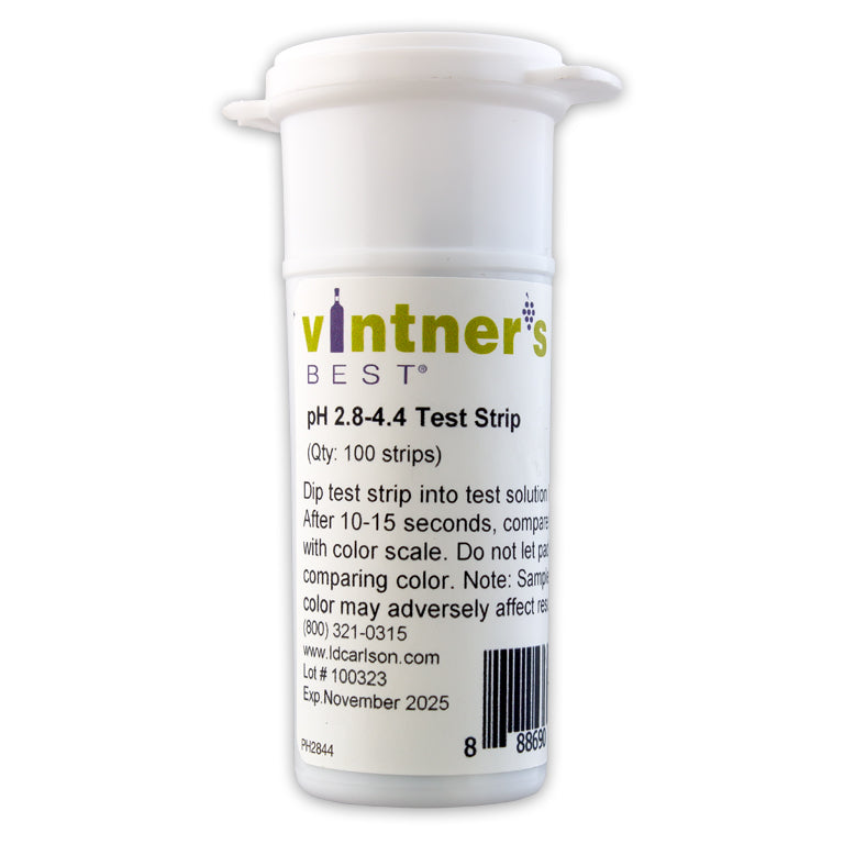 pH Test Strips for Wine & Beer Making – 100 Strips