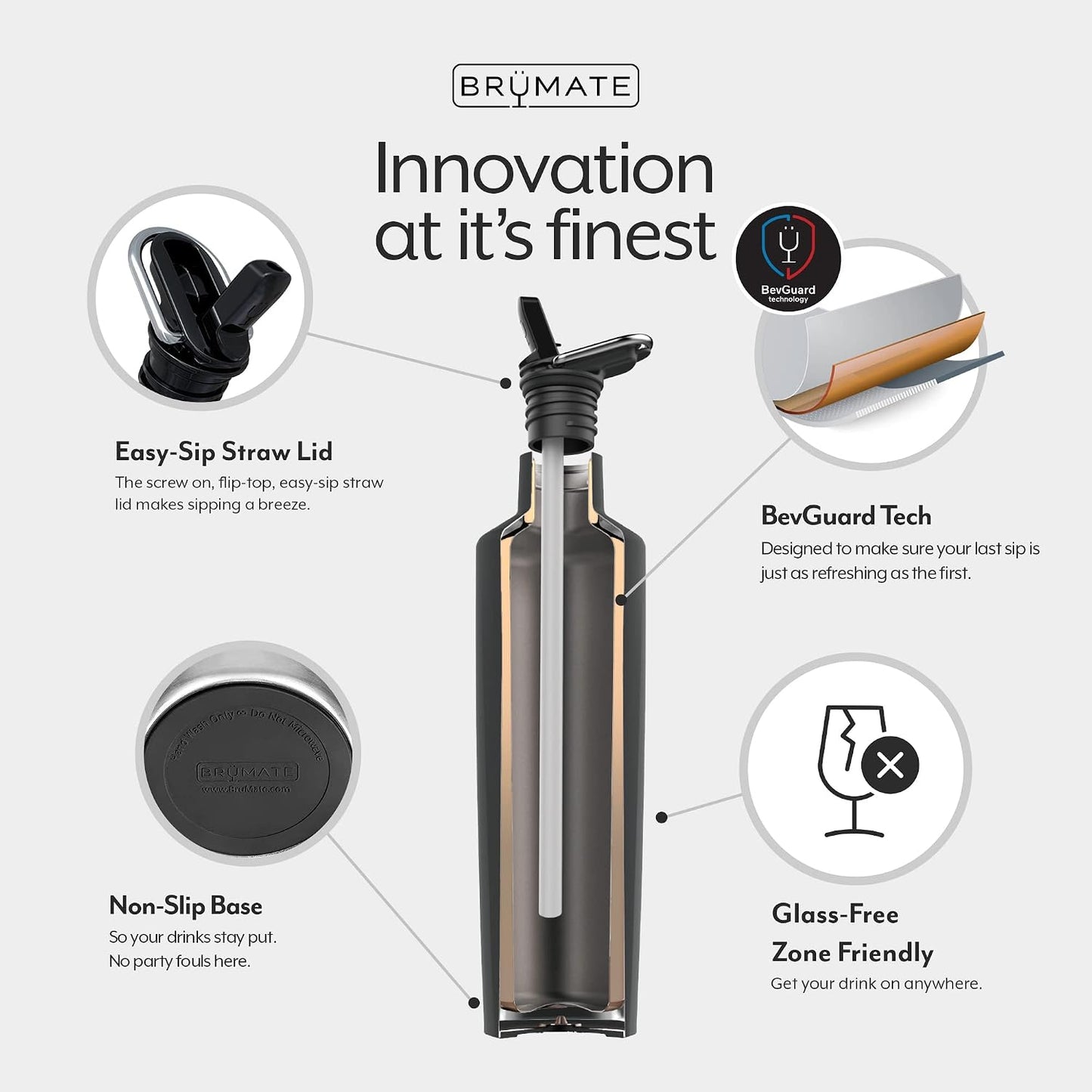 Brumate Rehydration Bottle Easy-Sip Straw Lid