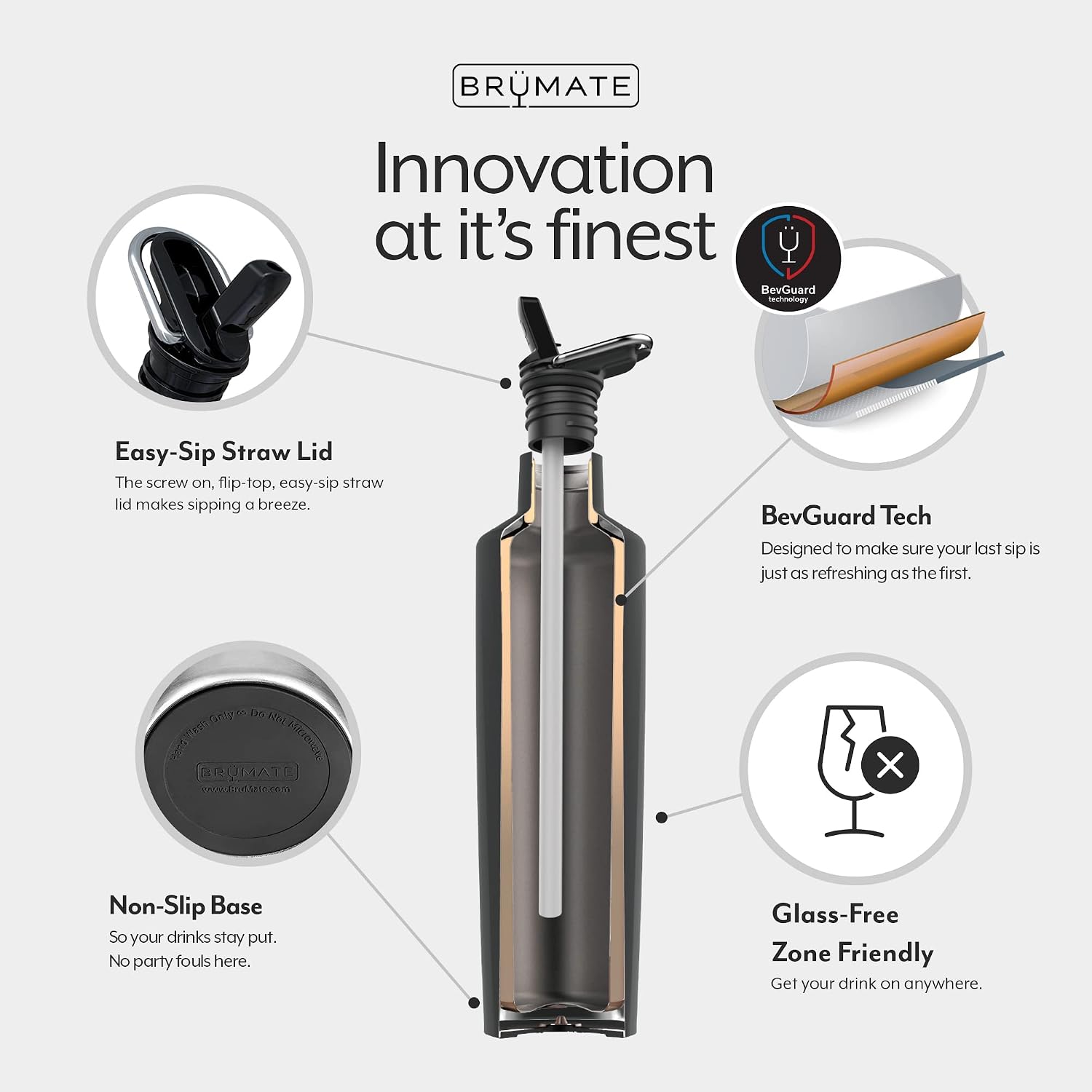 Brumate Rehydration Bottle Easy-Sip Straw Lid
