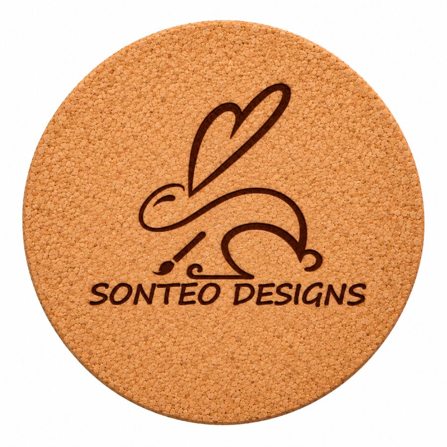 Custom Logo Laser Engraved Coasters – Upload Your Logo – Cork, Wood & Slate Stone
