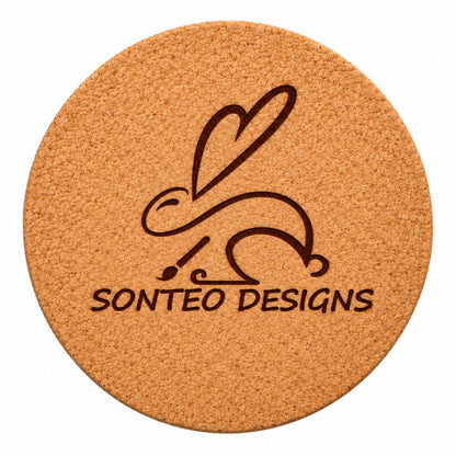 Custom Logo Laser Engraved Coasters – Upload Your Logo – Cork, Wood & Slate Stone