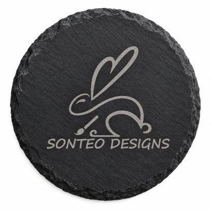 Custom Logo Laser Engraved Coasters – Upload Your Logo – Cork, Wood & Slate Stone