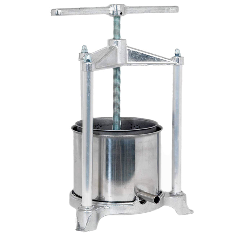 Aluminum & Stainless Steel Fruit Press – 5L Manual Juice Press with Built-In Spout (20 × 17 cm)