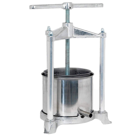 Aluminum & Stainless Steel Fruit Press – 5L Manual Juice Press with Built-In Spout (20 × 17 cm)