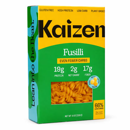 Kaizen Pasta – High Protein Low Carb Gluten-Free Keto-Friendly Plant-Based Pasta (2–6g Net Carbs, 8 oz)