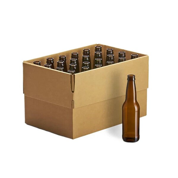 Glass Beer Bottles (Brown) - 24 x 355ml / 12oz