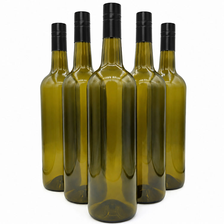 750ml Bordeaux Screw Cap Wine Bottles – Pack of 12 (Green or Clear)