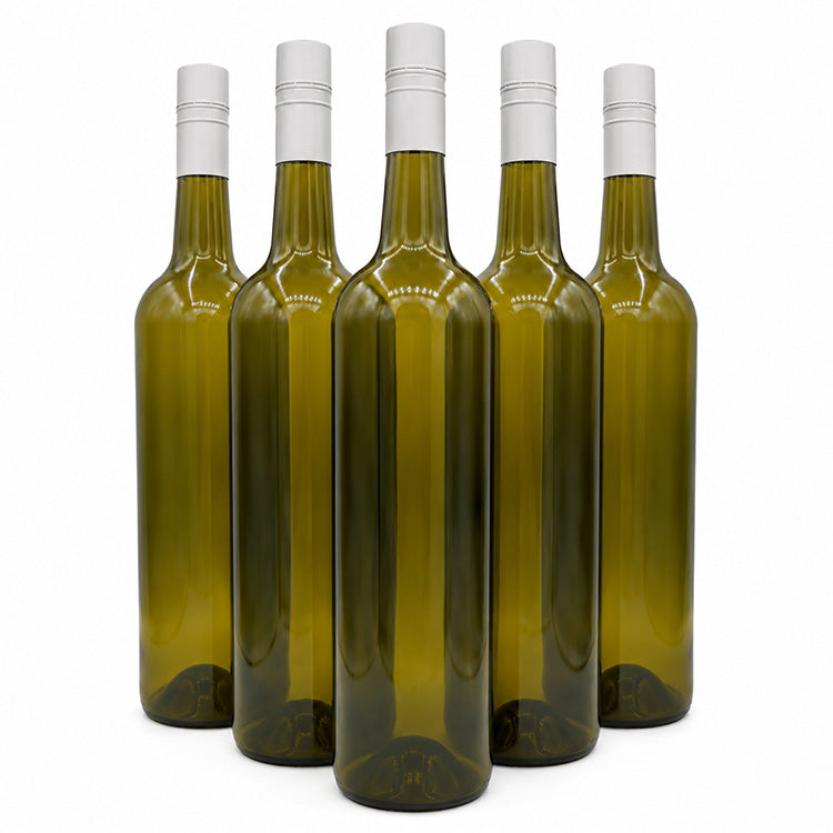 750ml Bordeaux Screw Cap Wine Bottles – Pack of 12 (Green or Clear)