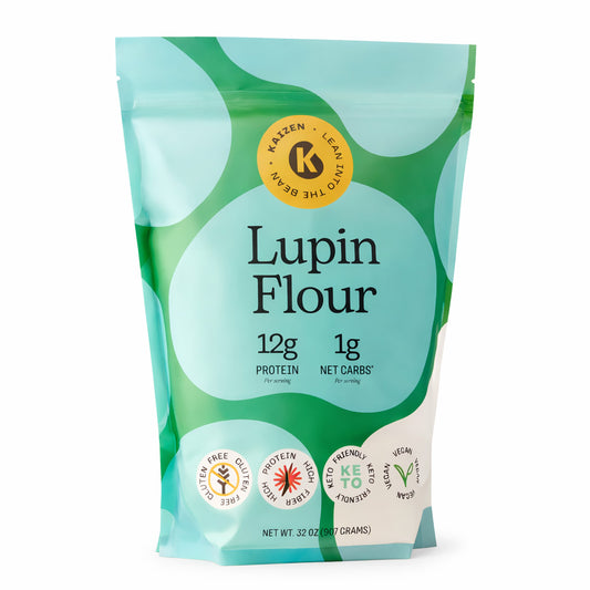 Kaizen Lupin Flour – High Protein Low Carb Gluten-Free Keto-Friendly Baking Flour (1g Net Carbs, 2 lb)