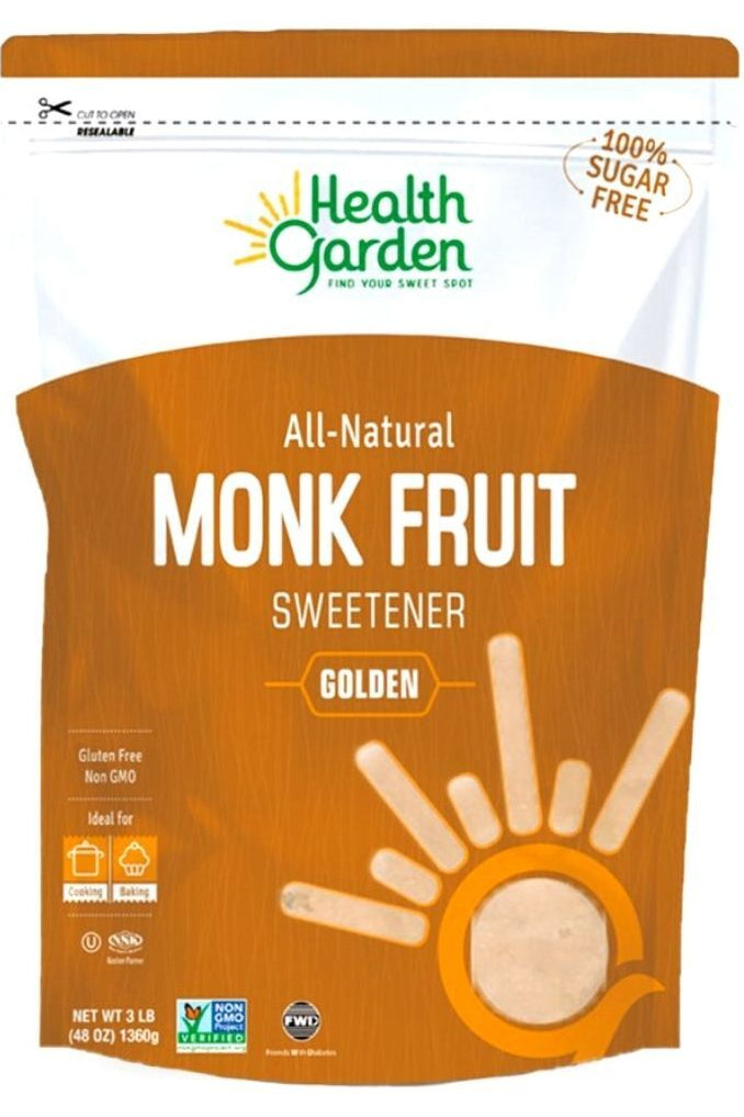 Health Garden Organic Golden Monk Fruit Sweetener with Erythritol – 3LB