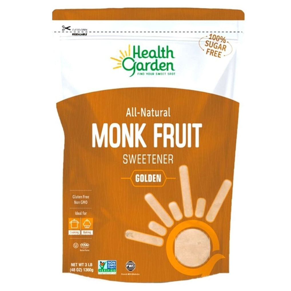 Health Garden Organic Golden Monk Fruit Sweetener with Erythritol – 3LB