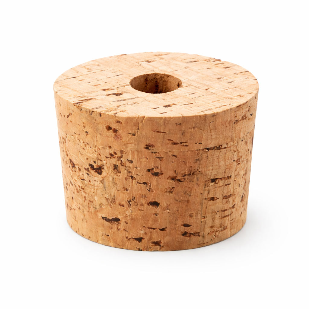 6.5 Natural Cork Tapered Stopper for Jugs and Carboys Drilled