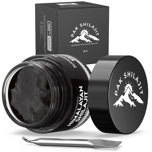 Pak Shilajit – Organic Sundried Himalayan Shilajit Resin (15 g Jar)