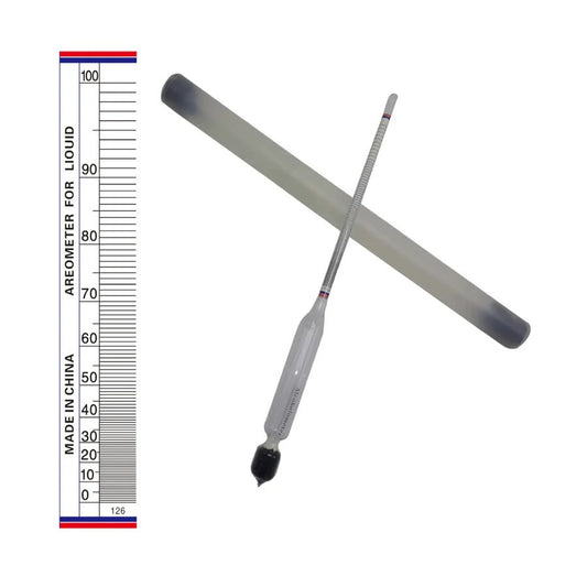 Proof & Tralle Alcohol Hydrometer – 0–100% Alcoholmeter for Distilled Spirits