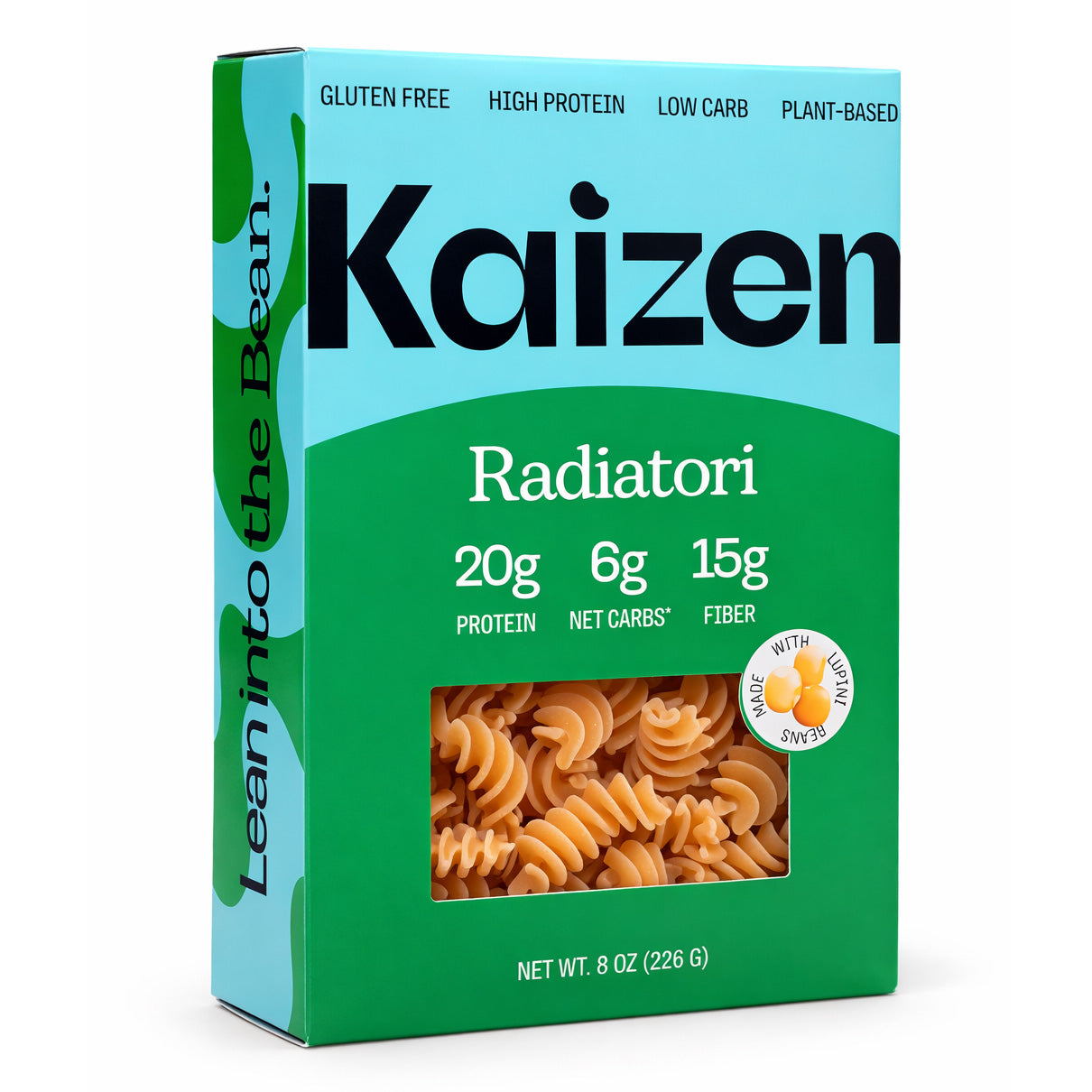 Kaizen Pasta – High Protein Low Carb Gluten-Free Keto-Friendly Plant-Based Pasta (2–6g Net Carbs, 8 oz)
