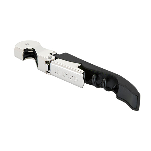 Knife with a green handle on a white background