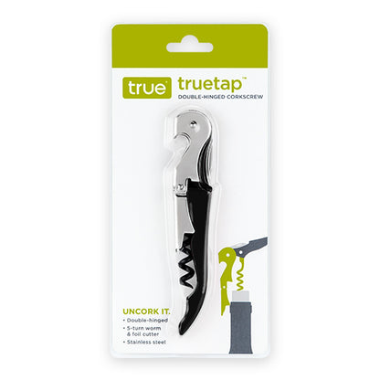 True Tap double-hinged corkscrew packaging on a white background