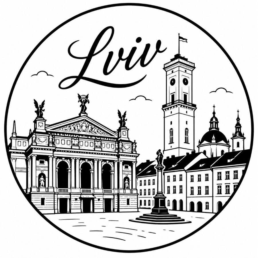 Ukrainian City Coasters – Laser Engraved Cork, Wood & Slate Stone | Kyiv, Lviv, Odesa & Kharkiv