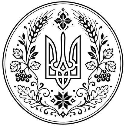 Ukrainian Trident & Kalyna Laser Engraved Coasters – Cork, Wood & Slate Stone | Single, Set of 4 or Set of 5