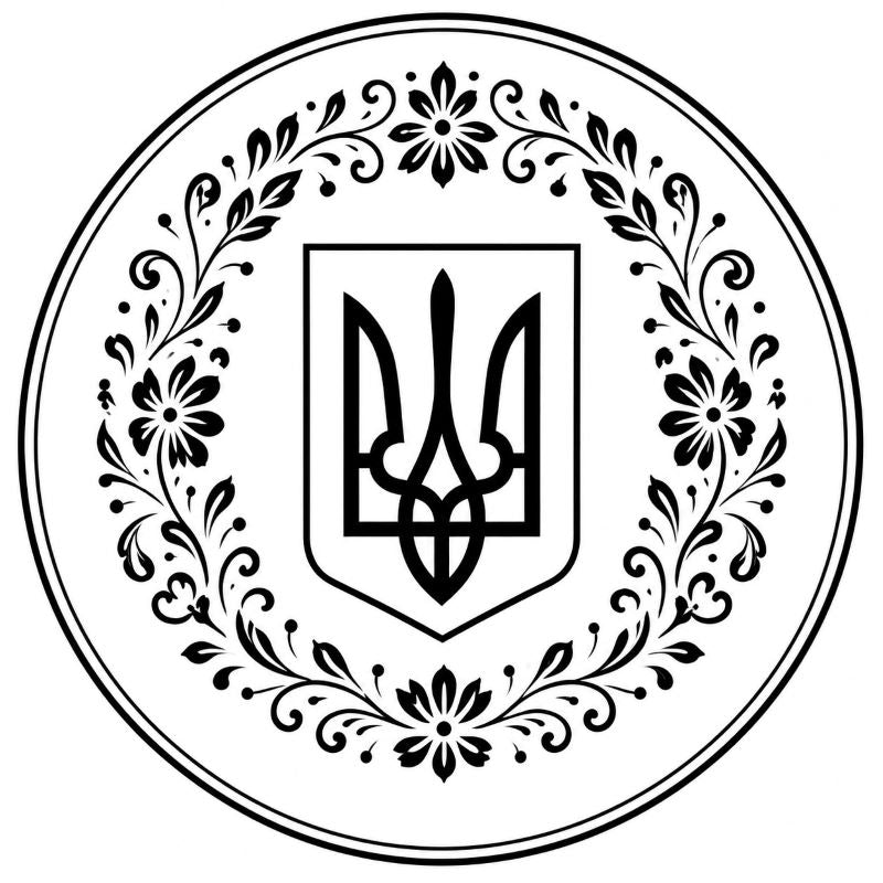 Ukrainian Trident / Tryzub Laser Engraved Coasters – Cork, Wood & Slate Stone Drink Coasters | Individual, Set of 4 or Set of 5 with Holder
