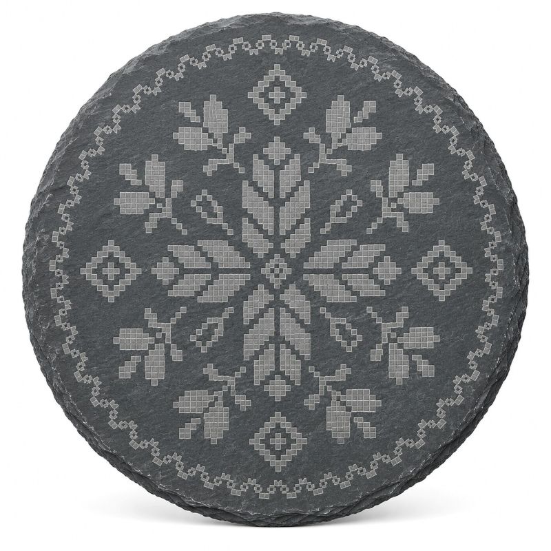 Ukrainian Vyshyvanka Laser Engraved Coasters – Cork, Wood & Slate Stone Drink Coasters | Individual or Mixed Set of 4 with Optional Holder