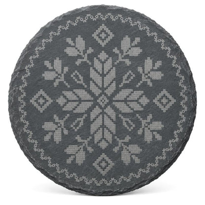 Ukrainian Vyshyvanka Laser Engraved Coasters – Cork, Wood & Slate Stone Drink Coasters | Individual or Mixed Set of 4 with Optional Holder
