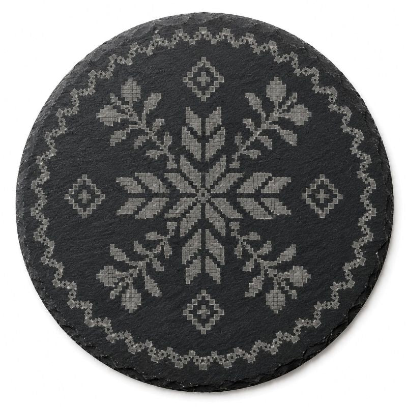 Ukrainian Vyshyvanka Laser Engraved Coasters – Cork, Wood & Slate Stone Drink Coasters | Individual or Mixed Set of 4 with Optional Holder