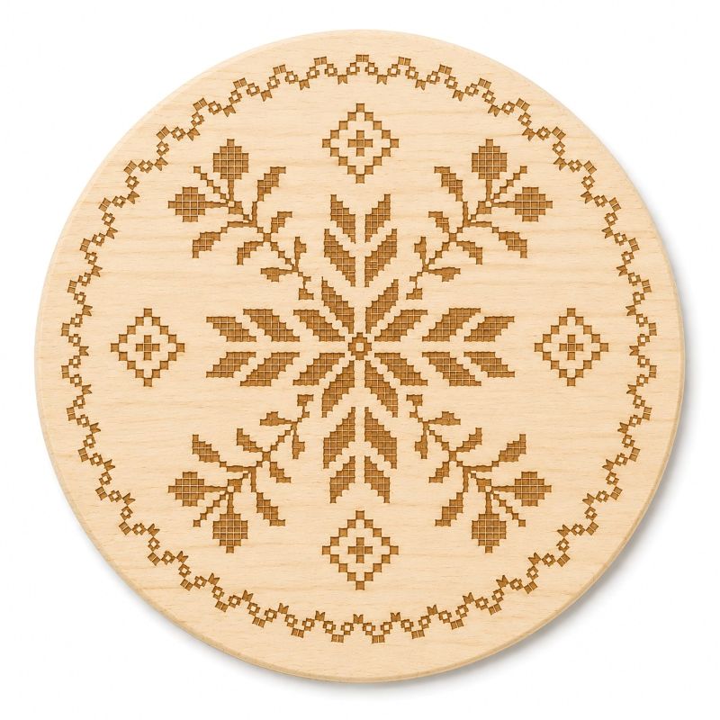 Ukrainian Vyshyvanka Laser Engraved Coasters – Cork, Wood & Slate Stone Drink Coasters | Individual or Mixed Set of 4 with Optional Holder
