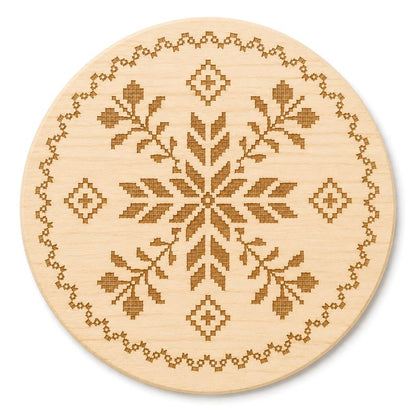 Ukrainian Vyshyvanka Laser Engraved Coasters – Cork, Wood & Slate Stone Drink Coasters | Individual or Mixed Set of 4 with Optional Holder