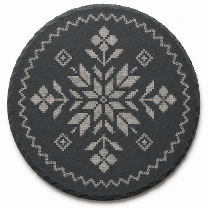 Ukrainian Vyshyvanka Laser Engraved Coasters – Cork, Wood & Slate Stone Drink Coasters | Individual or Mixed Set of 4 with Optional Holder