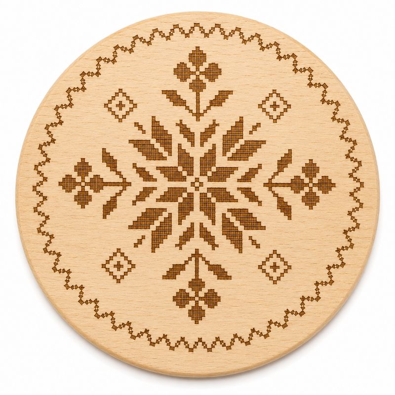 Ukrainian Vyshyvanka Laser Engraved Coasters – Cork, Wood & Slate Stone Drink Coasters | Individual or Mixed Set of 4 with Optional Holder