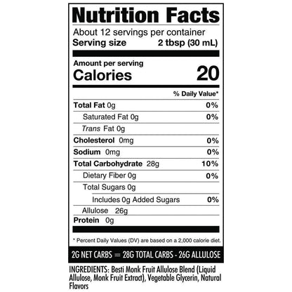 Wholesome Yum Maple Syrup Nutrition Info