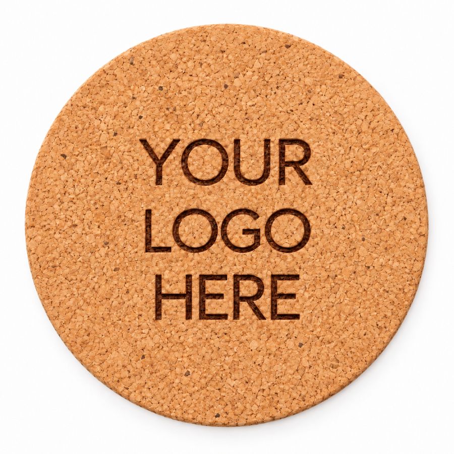 Custom Logo Laser Engraved Coasters – Upload Your Logo – Cork, Wood & Slate Stone