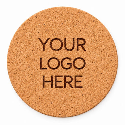 Custom Logo Laser Engraved Coasters – Upload Your Logo – Cork, Wood & Slate Stone