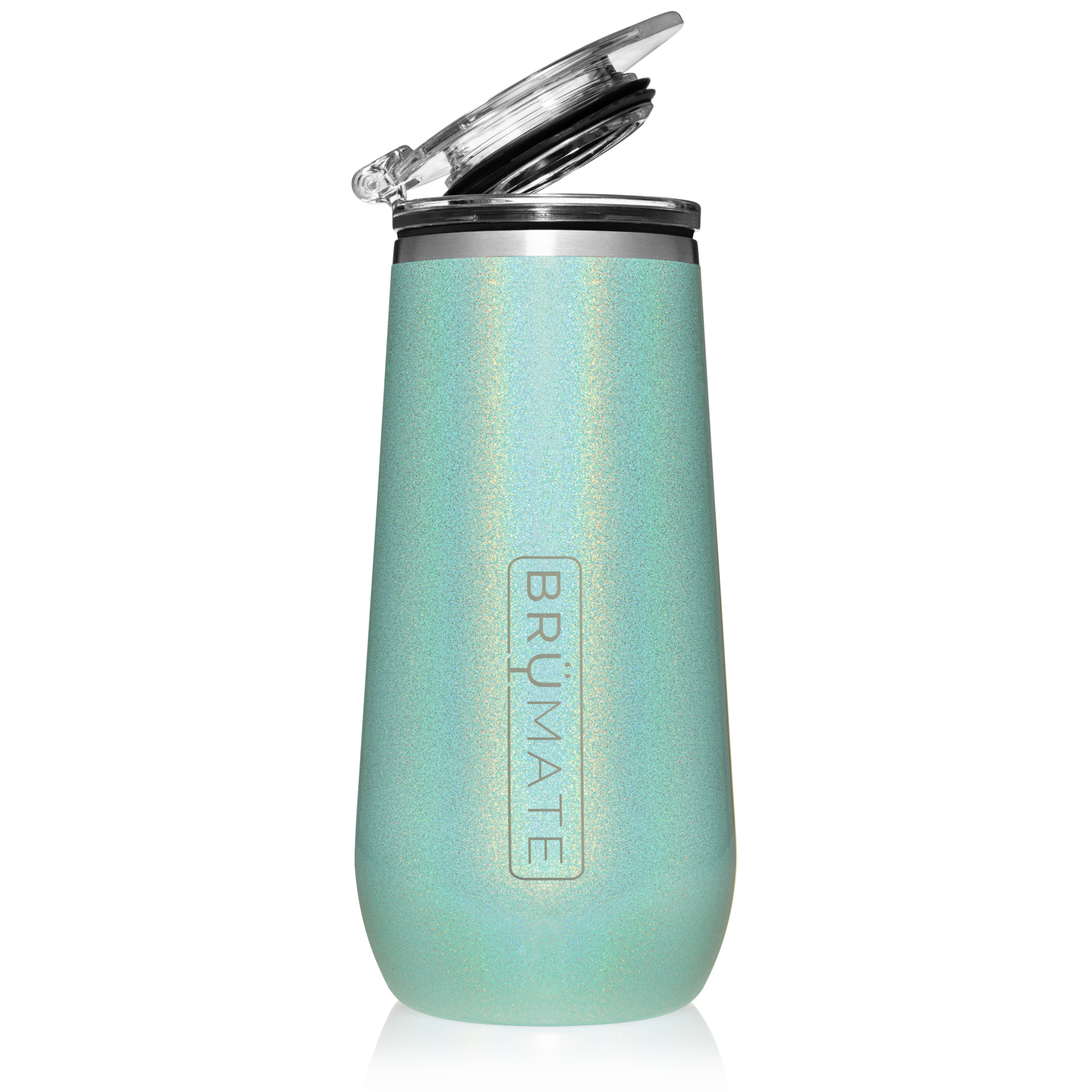 Brumate Champagne Flute Glitter Aqua